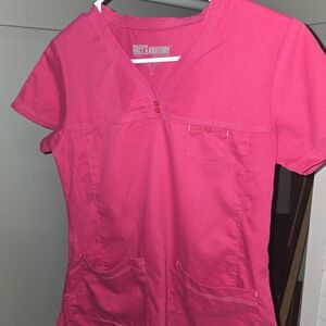 Grey’s Anatomy by Barco Pink Scrub Top Women’s Size Small
